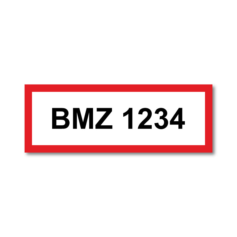 Feuerwehrschild, BMZ mit Nummerierung