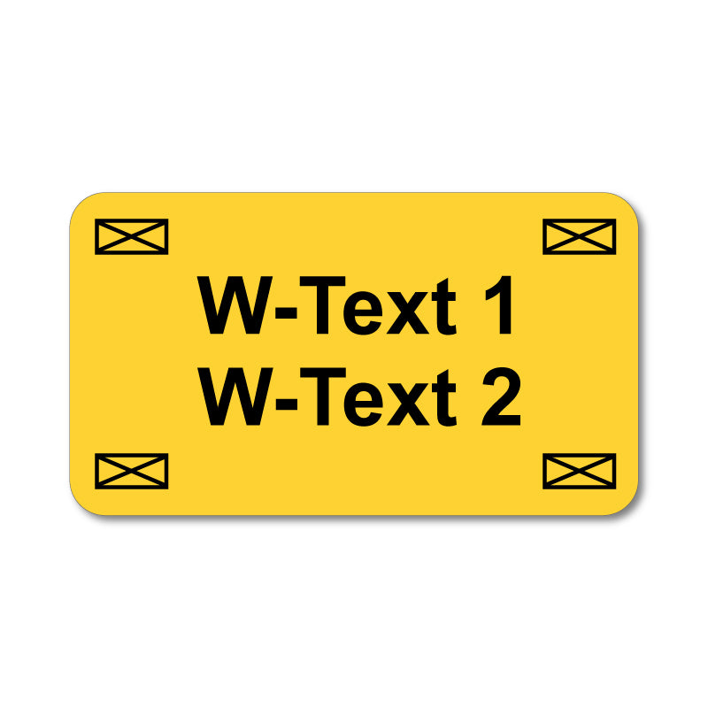 Kabelschild 2-Zeilig in Gelb aus Kunststoff, Bohrung