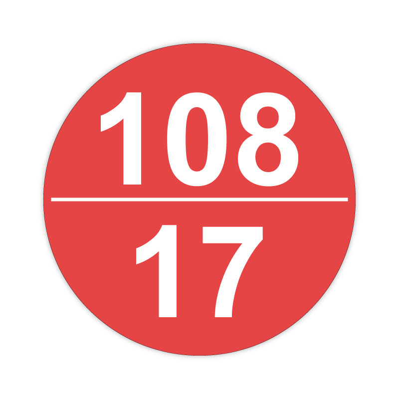 Brandmelderschild Rund (zweizeilig) Rot/Weiß