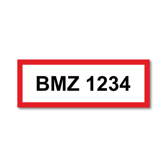 Feuerwehrschild, BMZ mit Nummerierung