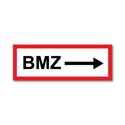 Feuerwehrschild, BMZ Pfeil nach Rechts