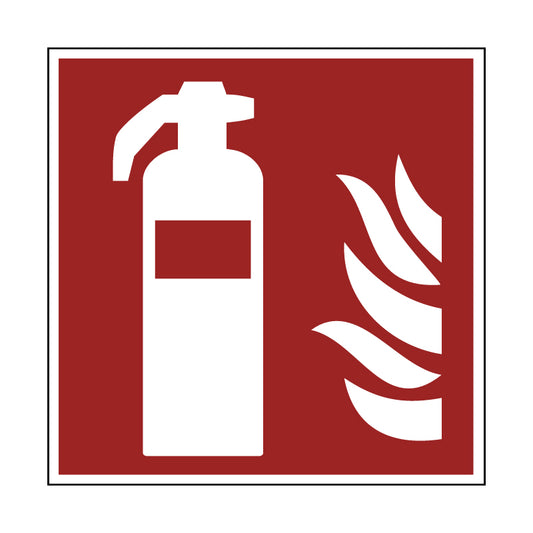 Brandschutzzeichen - Feuerlöscher F001 ISO/ASR, langnachleuchtend, verschiedene Materialien