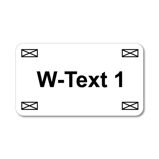Kabelschild 1-Zeilig in Weiß aus Kunststoff, Bohrung