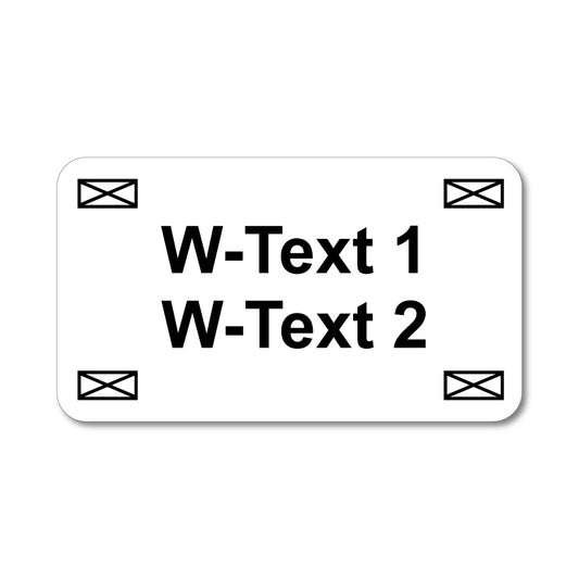 Kabelschild 2-Zeilig in Weiß aus Kunststoff, Bohrung