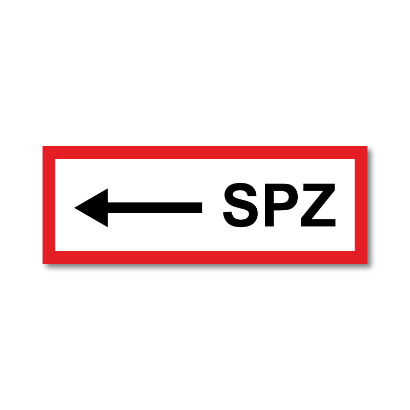 Feuerwehrschild, SPZ Pfeil links