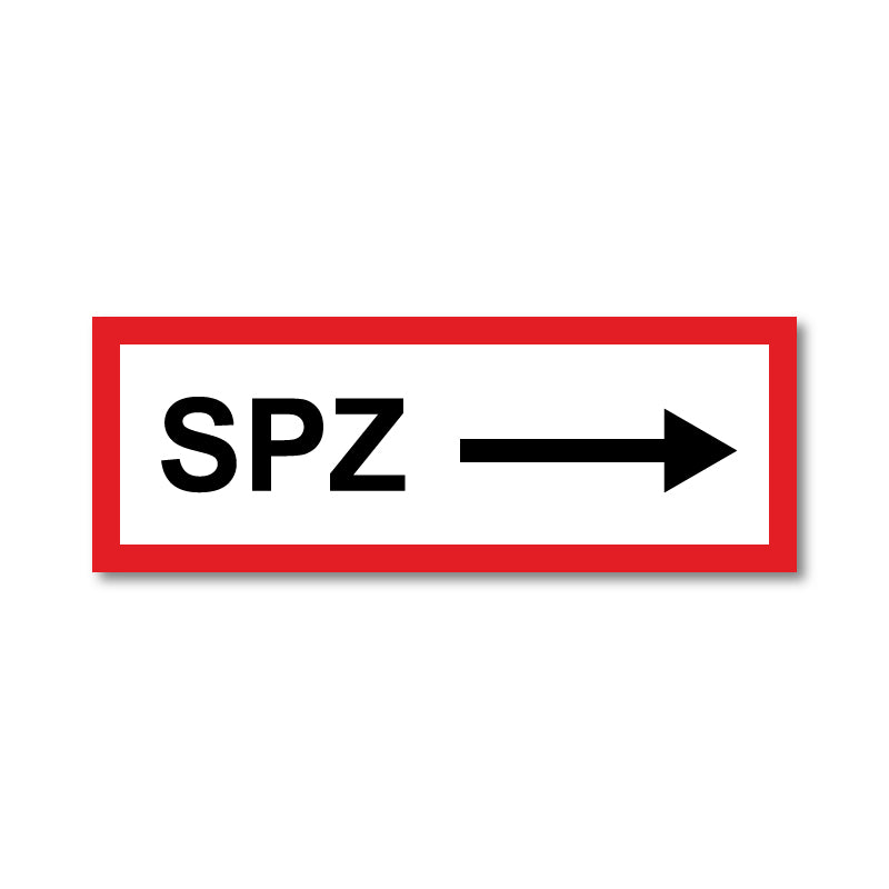 Feuerwehrschild, SPZ Pfeil rechts