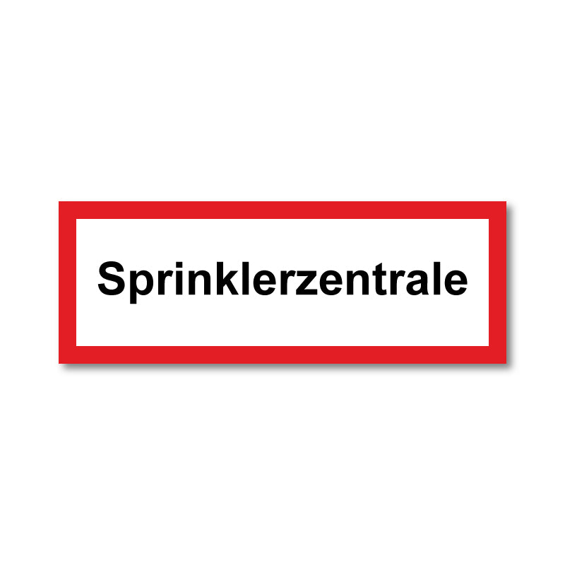 Feuerwehrschild, Sprinklerzentrale