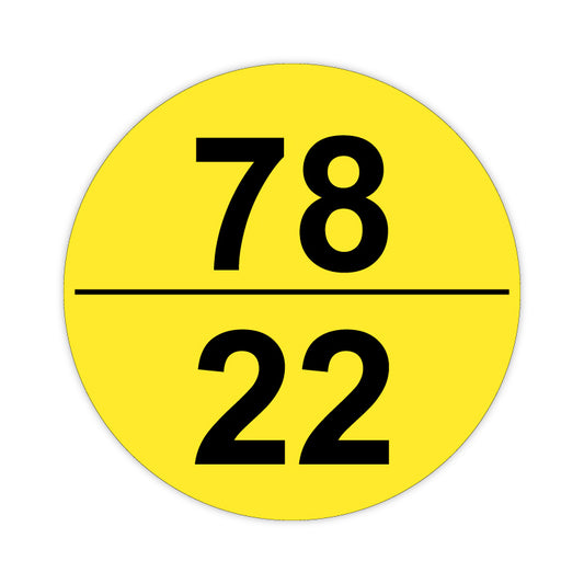 Brandmelderschild Rund (zweizeilig) Gelb/Schwarz, selbstklebend