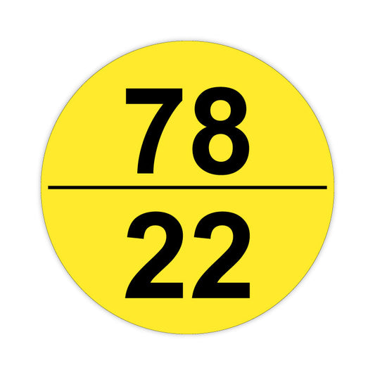 Brandmelderschild Rund (zweizeilig) Gelb/Schwarz
