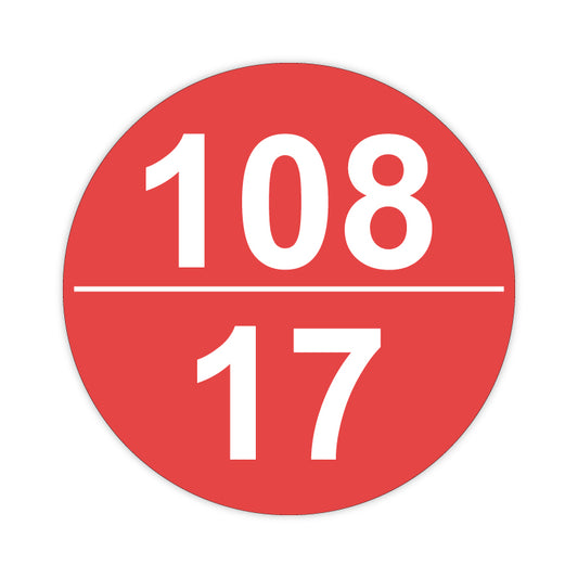 Brandmelderschild Rund (zweizeilig) Rot/Weiß